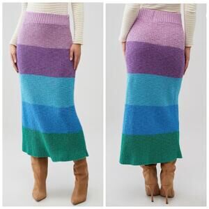 Show Me Your MuMu Sunset Stripe Knit Pippa Sweater Skirt Size M
